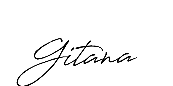 How to make Gitana signature? Antro_Vectra_Bolder is a professional autograph style. Create handwritten signature for Gitana name. Gitana signature style 7 images and pictures png
