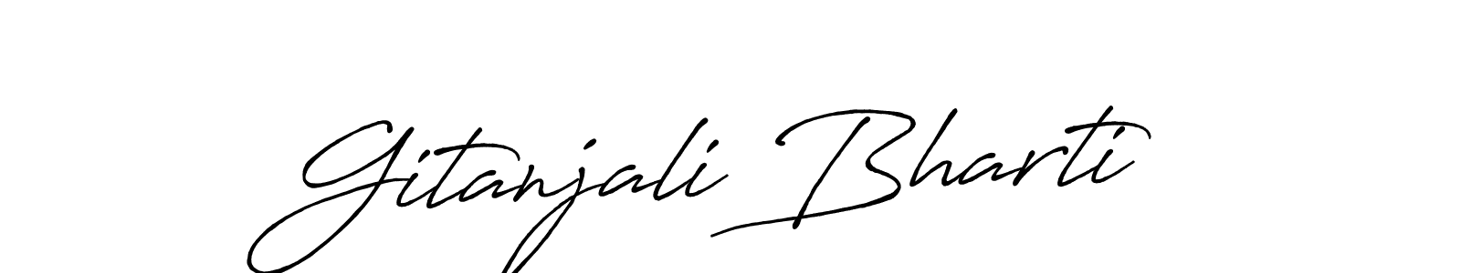 Use a signature maker to create a handwritten signature online. With this signature software, you can design (Antro_Vectra_Bolder) your own signature for name Gitanjali Bharti. Gitanjali Bharti signature style 7 images and pictures png