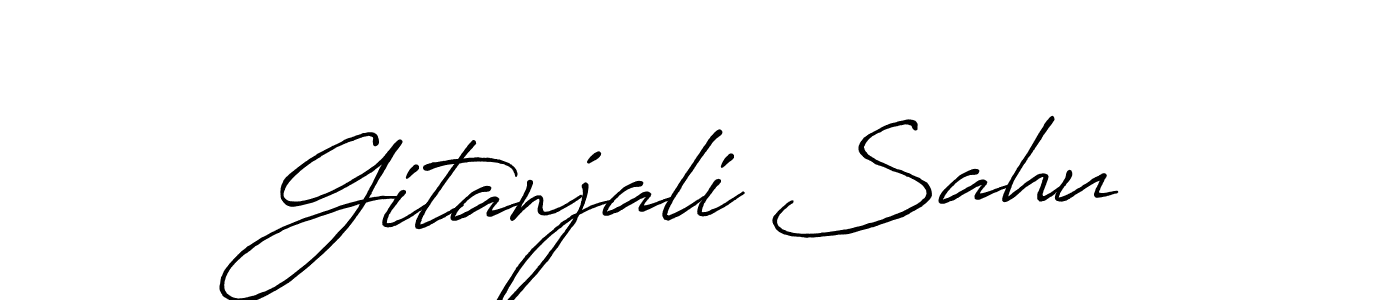 How to make Gitanjali Sahu name signature. Use Antro_Vectra_Bolder style for creating short signs online. This is the latest handwritten sign. Gitanjali Sahu signature style 7 images and pictures png