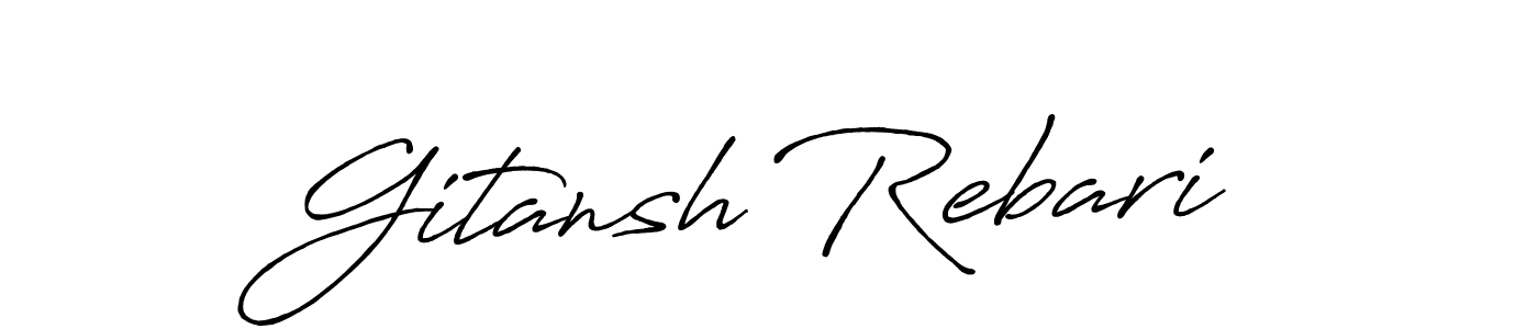 How to make Gitansh Rebari signature? Antro_Vectra_Bolder is a professional autograph style. Create handwritten signature for Gitansh Rebari name. Gitansh Rebari signature style 7 images and pictures png