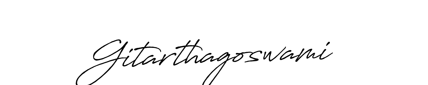 Make a beautiful signature design for name Gitarthagoswami. With this signature (Antro_Vectra_Bolder) style, you can create a handwritten signature for free. Gitarthagoswami signature style 7 images and pictures png