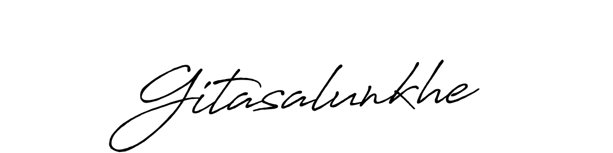The best way (Antro_Vectra_Bolder) to make a short signature is to pick only two or three words in your name. The name Gitasalunkhe include a total of six letters. For converting this name. Gitasalunkhe signature style 7 images and pictures png