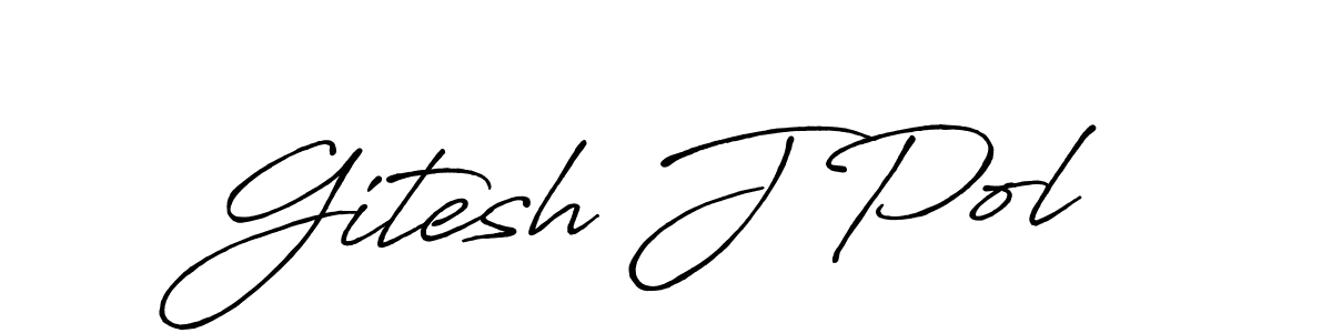 Use a signature maker to create a handwritten signature online. With this signature software, you can design (Antro_Vectra_Bolder) your own signature for name Gitesh J Pol. Gitesh J Pol signature style 7 images and pictures png