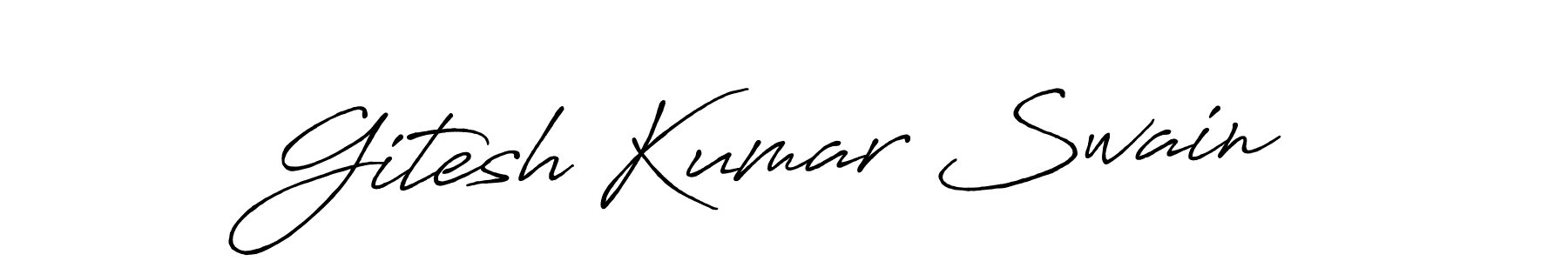 Antro_Vectra_Bolder is a professional signature style that is perfect for those who want to add a touch of class to their signature. It is also a great choice for those who want to make their signature more unique. Get Gitesh Kumar Swain name to fancy signature for free. Gitesh Kumar Swain signature style 7 images and pictures png