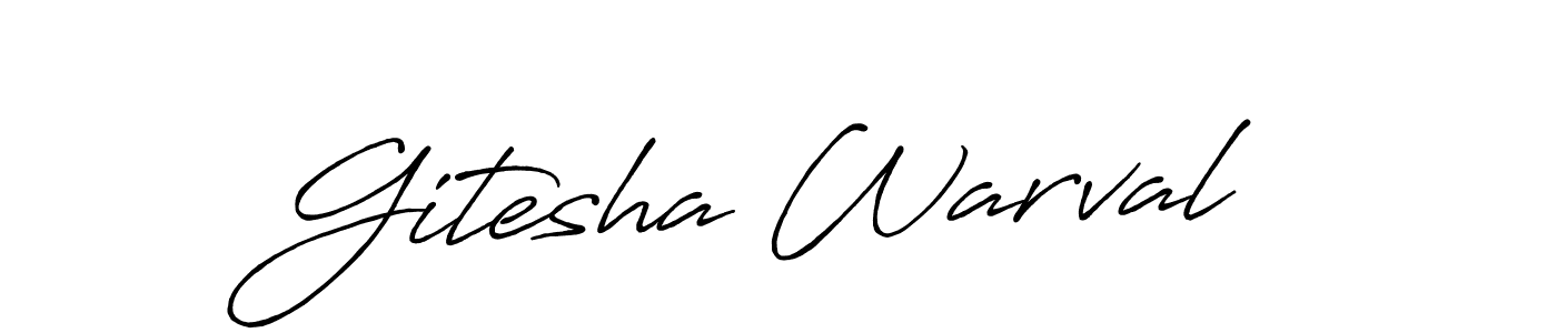 Here are the top 10 professional signature styles for the name Gitesha Warval. These are the best autograph styles you can use for your name. Gitesha Warval signature style 7 images and pictures png