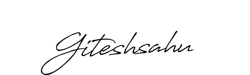 Make a beautiful signature design for name Giteshsahu. With this signature (Antro_Vectra_Bolder) style, you can create a handwritten signature for free. Giteshsahu signature style 7 images and pictures png