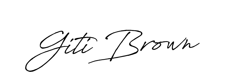 How to make Giti Brown name signature. Use Antro_Vectra_Bolder style for creating short signs online. This is the latest handwritten sign. Giti Brown signature style 7 images and pictures png