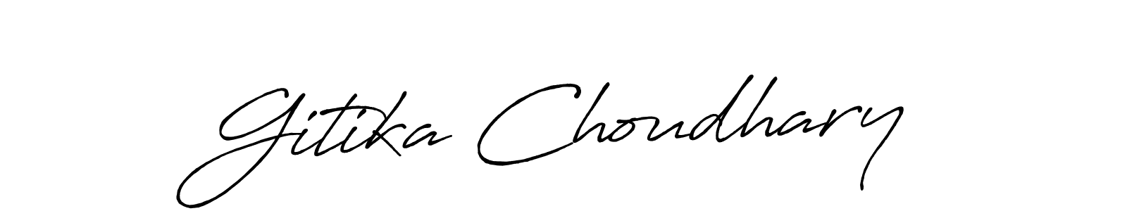 Make a beautiful signature design for name Gitika Choudhary. With this signature (Antro_Vectra_Bolder) style, you can create a handwritten signature for free. Gitika Choudhary signature style 7 images and pictures png
