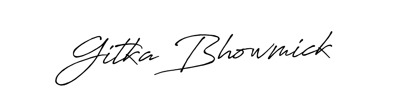How to make Gitka Bhowmick signature? Antro_Vectra_Bolder is a professional autograph style. Create handwritten signature for Gitka Bhowmick name. Gitka Bhowmick signature style 7 images and pictures png