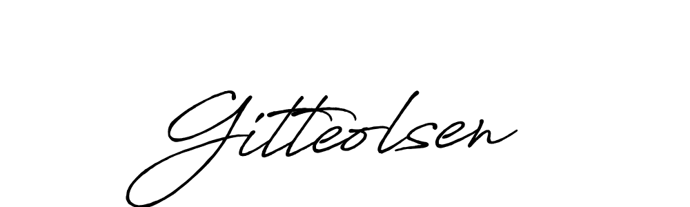 It looks lik you need a new signature style for name Gitteolsen. Design unique handwritten (Antro_Vectra_Bolder) signature with our free signature maker in just a few clicks. Gitteolsen signature style 7 images and pictures png