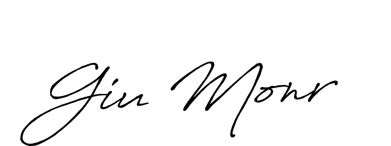 Make a beautiful signature design for name Giu Monr. With this signature (Antro_Vectra_Bolder) style, you can create a handwritten signature for free. Giu Monr signature style 7 images and pictures png