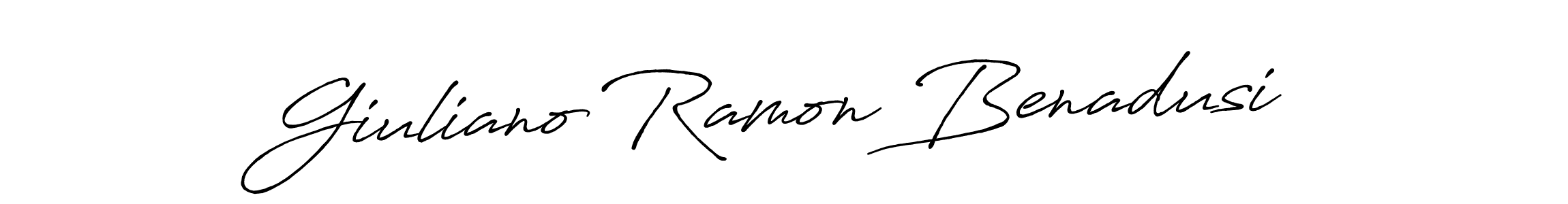 This is the best signature style for the Giuliano Ramon Benadusi name. Also you like these signature font (Antro_Vectra_Bolder). Mix name signature. Giuliano Ramon Benadusi signature style 7 images and pictures png