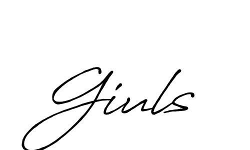 This is the best signature style for the Giuls name. Also you like these signature font (Antro_Vectra_Bolder). Mix name signature. Giuls signature style 7 images and pictures png