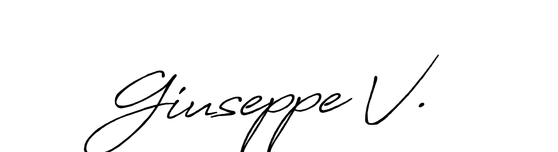 Design your own signature with our free online signature maker. With this signature software, you can create a handwritten (Antro_Vectra_Bolder) signature for name Giuseppe V.. Giuseppe V. signature style 7 images and pictures png