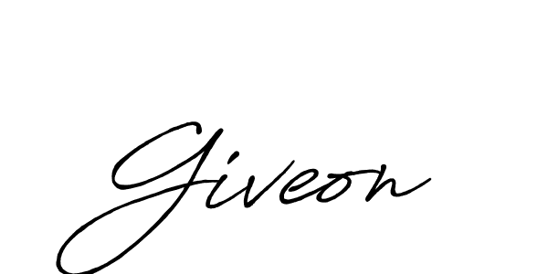 Use a signature maker to create a handwritten signature online. With this signature software, you can design (Antro_Vectra_Bolder) your own signature for name Giveon. Giveon signature style 7 images and pictures png