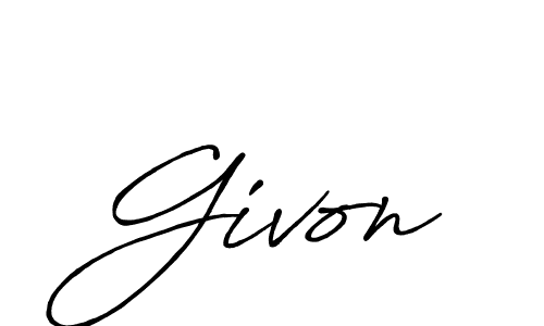 Givon stylish signature style. Best Handwritten Sign (Antro_Vectra_Bolder) for my name. Handwritten Signature Collection Ideas for my name Givon. Givon signature style 7 images and pictures png