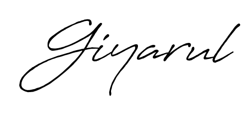 Upgrade your professional image with Giyarul signature created with Antro_Vectra_Bolder font. Fast, free, and watermark-free download. Giyarul signature style 7 images and pictures png