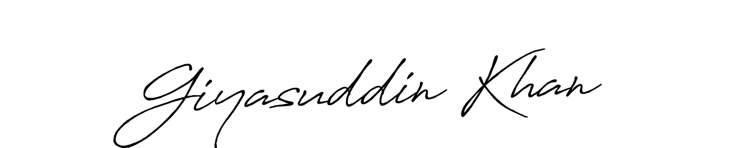 How to make Giyasuddin Khan name signature. Use Antro_Vectra_Bolder style for creating short signs online. This is the latest handwritten sign. Giyasuddin Khan signature style 7 images and pictures png