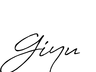 Use a signature maker to create a handwritten signature online. With this signature software, you can design (Antro_Vectra_Bolder) your own signature for name Giyu. Giyu signature style 7 images and pictures png