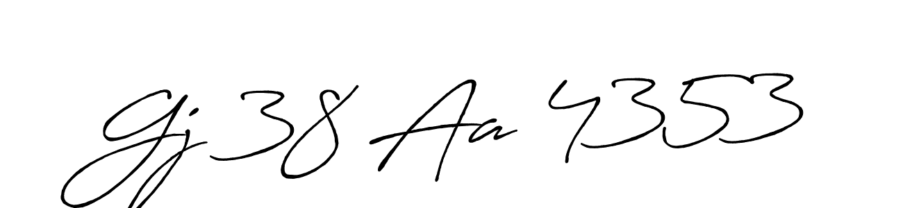 How to make Gj 38 Aa 4353 name signature. Use Antro_Vectra_Bolder style for creating short signs online. This is the latest handwritten sign. Gj 38 Aa 4353 signature style 7 images and pictures png