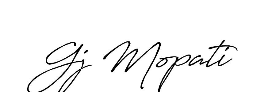 Make a beautiful signature design for name Gj Mopati. With this signature (Antro_Vectra_Bolder) style, you can create a handwritten signature for free. Gj Mopati signature style 7 images and pictures png