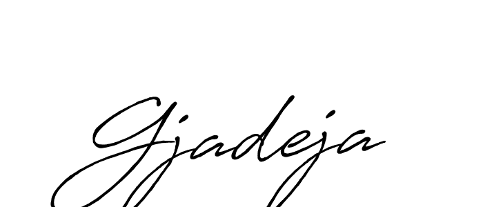 Use a signature maker to create a handwritten signature online. With this signature software, you can design (Antro_Vectra_Bolder) your own signature for name Gjadeja. Gjadeja signature style 7 images and pictures png