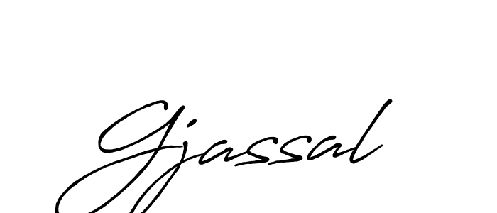 Make a beautiful signature design for name Gjassal. With this signature (Antro_Vectra_Bolder) style, you can create a handwritten signature for free. Gjassal signature style 7 images and pictures png