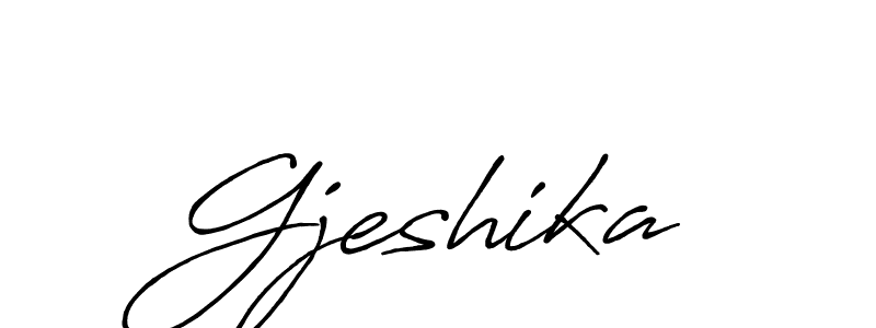 Create a beautiful signature design for name Gjeshika. With this signature (Antro_Vectra_Bolder) fonts, you can make a handwritten signature for free. Gjeshika signature style 7 images and pictures png