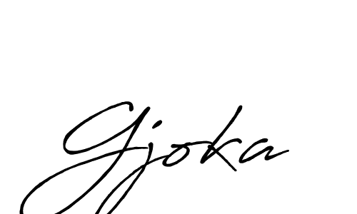 Gjoka stylish signature style. Best Handwritten Sign (Antro_Vectra_Bolder) for my name. Handwritten Signature Collection Ideas for my name Gjoka. Gjoka signature style 7 images and pictures png