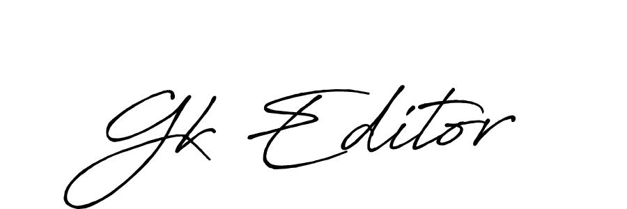 Design your own signature with our free online signature maker. With this signature software, you can create a handwritten (Antro_Vectra_Bolder) signature for name Gk Editor. Gk Editor signature style 7 images and pictures png