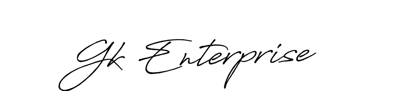 Gk Enterprise stylish signature style. Best Handwritten Sign (Antro_Vectra_Bolder) for my name. Handwritten Signature Collection Ideas for my name Gk Enterprise. Gk Enterprise signature style 7 images and pictures png