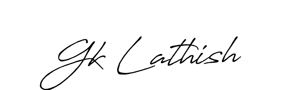 Make a beautiful signature design for name Gk Lathish. With this signature (Antro_Vectra_Bolder) style, you can create a handwritten signature for free. Gk Lathish signature style 7 images and pictures png