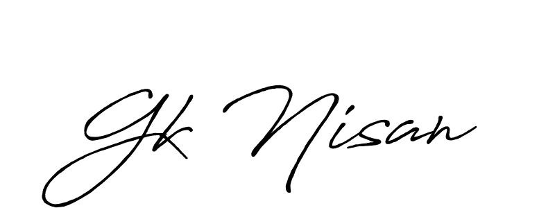 You can use this online signature creator to create a handwritten signature for the name Gk Nisan. This is the best online autograph maker. Gk Nisan signature style 7 images and pictures png