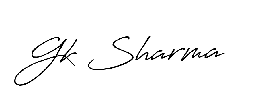 Create a beautiful signature design for name Gk Sharma. With this signature (Antro_Vectra_Bolder) fonts, you can make a handwritten signature for free. Gk Sharma signature style 7 images and pictures png