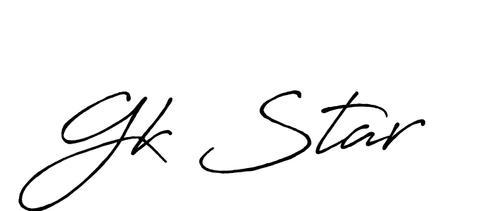 Also You can easily find your signature by using the search form. We will create Gk Star name handwritten signature images for you free of cost using Antro_Vectra_Bolder sign style. Gk Star signature style 7 images and pictures png