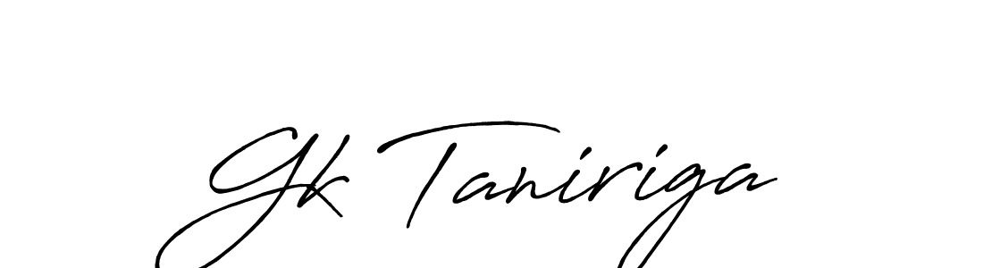 How to make Gk Taniriga signature? Antro_Vectra_Bolder is a professional autograph style. Create handwritten signature for Gk Taniriga name. Gk Taniriga signature style 7 images and pictures png