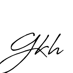 Make a beautiful signature design for name Gkh. With this signature (Antro_Vectra_Bolder) style, you can create a handwritten signature for free. Gkh signature style 7 images and pictures png