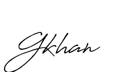 Create a beautiful signature design for name Gkhan. With this signature (Antro_Vectra_Bolder) fonts, you can make a handwritten signature for free. Gkhan signature style 7 images and pictures png