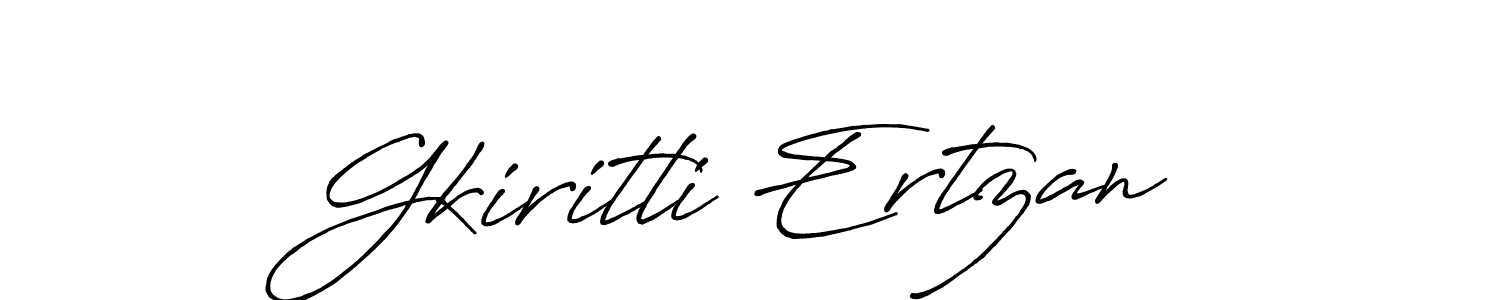 How to make Gkiritli Ertzan name signature. Use Antro_Vectra_Bolder style for creating short signs online. This is the latest handwritten sign. Gkiritli Ertzan signature style 7 images and pictures png