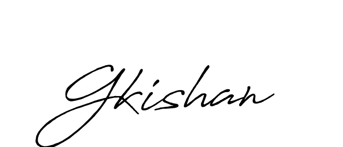 Also we have Gkishan name is the best signature style. Create professional handwritten signature collection using Antro_Vectra_Bolder autograph style. Gkishan signature style 7 images and pictures png