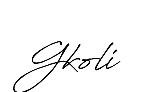 Use a signature maker to create a handwritten signature online. With this signature software, you can design (Antro_Vectra_Bolder) your own signature for name Gkoli. Gkoli signature style 7 images and pictures png
