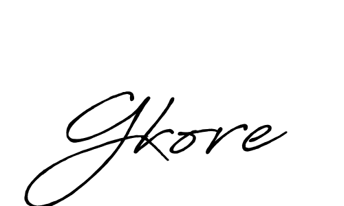 Make a beautiful signature design for name Gkore. With this signature (Antro_Vectra_Bolder) style, you can create a handwritten signature for free. Gkore signature style 7 images and pictures png