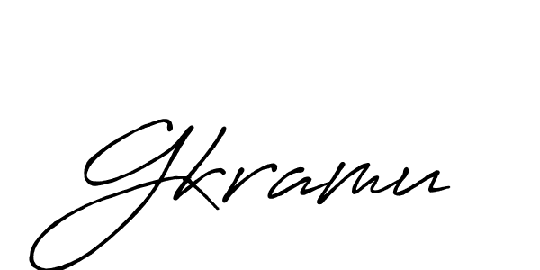 How to make Gkramu name signature. Use Antro_Vectra_Bolder style for creating short signs online. This is the latest handwritten sign. Gkramu signature style 7 images and pictures png