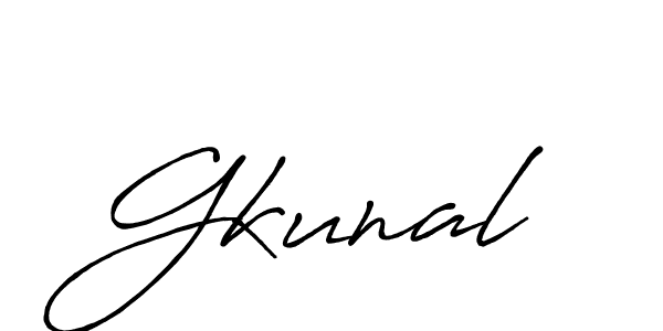 Create a beautiful signature design for name Gkunal. With this signature (Antro_Vectra_Bolder) fonts, you can make a handwritten signature for free. Gkunal signature style 7 images and pictures png