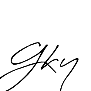 Gky stylish signature style. Best Handwritten Sign (Antro_Vectra_Bolder) for my name. Handwritten Signature Collection Ideas for my name Gky. Gky signature style 7 images and pictures png