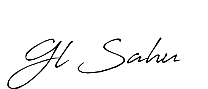 The best way (Antro_Vectra_Bolder) to make a short signature is to pick only two or three words in your name. The name Gl Sahu include a total of six letters. For converting this name. Gl Sahu signature style 7 images and pictures png