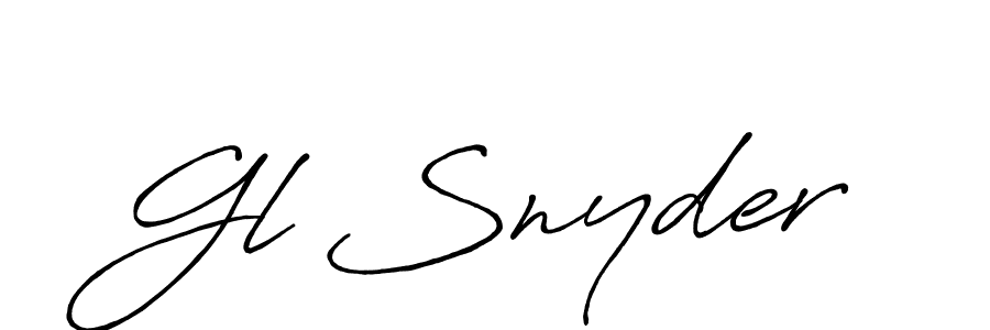 How to make Gl Snyder name signature. Use Antro_Vectra_Bolder style for creating short signs online. This is the latest handwritten sign. Gl Snyder signature style 7 images and pictures png