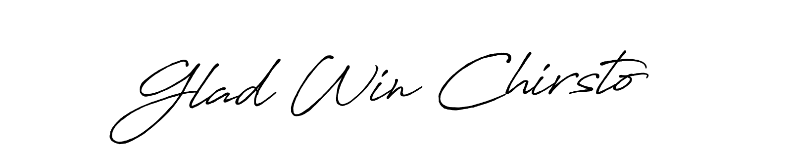 Also we have Glad Win Chirsto name is the best signature style. Create professional handwritten signature collection using Antro_Vectra_Bolder autograph style. Glad Win Chirsto signature style 7 images and pictures png