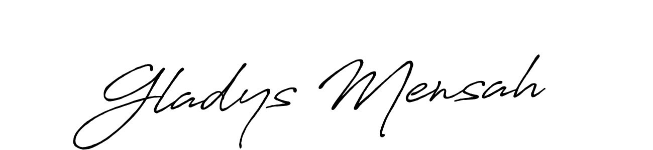 Also we have Gladys Mensah name is the best signature style. Create professional handwritten signature collection using Antro_Vectra_Bolder autograph style. Gladys Mensah signature style 7 images and pictures png