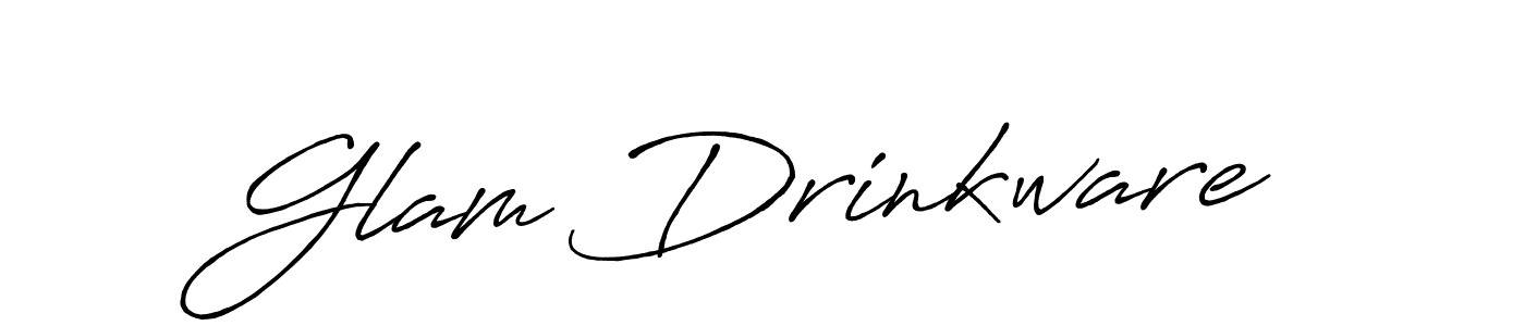 Similarly Antro_Vectra_Bolder is the best handwritten signature design. Signature creator online .You can use it as an online autograph creator for name Glam Drinkware. Glam Drinkware signature style 7 images and pictures png